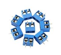 Kit de 50 connecteurs à bornes for circuits imprimés, pas de 5 mm, KF301, broches droites, 2P et 3P, avec vis.(2P Blue)