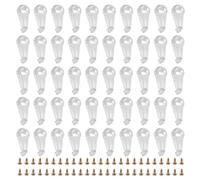 Kit de 50 paires clips fixation for vitres d'armoires, for portes en plastique avec vis for verre Pour Épaisseur