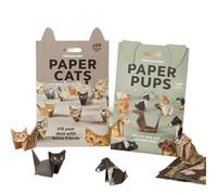 Kit De 50 Pièces De Papier Origami 3D Pour Chats, Kit De Bricolage En Papier Origami Chat/Chien/Dinosaure, Kit De Décoration En Forme D'animaux, Ensemble Origami Pour Adultes Et Enfants,Cat＆dog