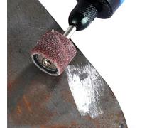 Kit de 51 pièces de tambour de ponçage et mandrin en caoutchouc pour outils rotatifs, comprend 45 bandes abrasives grain 120 (1/2", 3/8", 1/4") + 6 manchons, tige 1/8" Compat