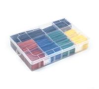 Kit de 530 gaines thermorétractables en polyoléfine - Assortiment de manchons ignifuges - Rapport 2:1 - Noir, rouge, bleu, jaune, vert (B)