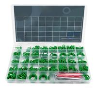 Kit de 595 joints toriques en caoutchouc nitrile, 36 tailles de joints verts pour robinet de plomberie automobile, assortiment de rondelles résistantes aux hautes températures avec étui de rangement