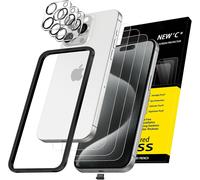 Kit de 6, 3 x Verre Tremp¿¿ pour iPhone 15 Pro (6,1 Pouces) et 3 x Protection Cam¿¿ra Arri¿¿re - Kit Outil d'Installation Facile + Bouchon Anti-Poussi¿¿re - Ultra R¿¿sistant-HD Transparent