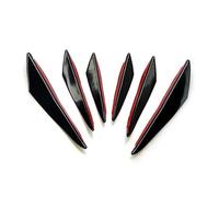 Kit De 6 Ailerons De Pare-Chocs Avant Universels pour Tuning Automobile Diffuseur Séparateur Aileron Becquet Canard Jupe Avant Avant Séparateur Lèvre(Black 6pcs)