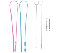 Kit de 6 boucles de couture, crochet Turner, enfile-cordon flexible, pince en m?tal, outil long avec loquet