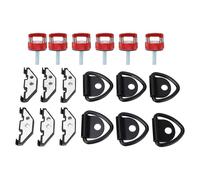 Kit de 6 Boulons à Vis pour Toit Rigide, Vis à Pouce de Fixation à Retrait Rapide avec Anneaux en D et écrou de Retenue en Acier Inoxydable pour JK JL JT (rouge)