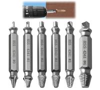 Kit De 6 Extracteurs De Vis Cassées, Extracteur Tout Usage HSS 4341, Outils Réparation Bricolage, Retrait Facile De Vis Rouillées Ou Usées Dans Métal, Bois, Voiture