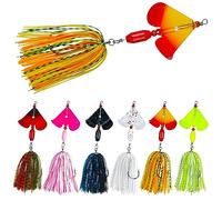 Kit de 6 leurres de pêche Buzz Bait, leurres spinnerbaits pour pêche au bar, à la truite, au brochet, en eau douce et en eau salée
