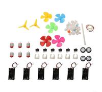 Kit de 6 moteurs CC avec hélices engrenages pour éducation STEM, bricolage, expériences scientifiques électroniques 3 V-12 V