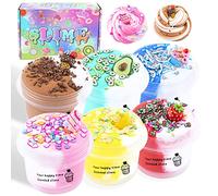 Kit de 6 pcs Butter Slime, Ice Cream Fluffy Slime pour Filles et garçons de 6 7 8 9 10 Ans, Cadeau éducatif pour Enfants, idée Cadeau pour Anniversaire, Pâques, Noël, Nouvel an 829