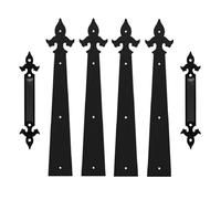 Kit De 6 Pièces De Quincaillerie For Porte De Garage En Acier, Comprenant Une Poignée De Charnière Décorative, Des Charnières For Portes Métalliques Et En Bois.(ARROW)