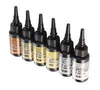 Kit de 6 Pièces Résine UV Transparente, Colle Claire à Durcissement Solaire, Série Jaune