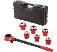 kit de 6 pinces à fileter - Kit de filetage de tubes Pince à fileter 1/4 pouce NPT - 1-1/4 pouce NPT en coffret Tête de coupe 9SICR - Idéal pour le bâtiment & la plomberie.