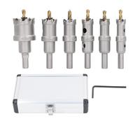 Kit de 6 scies cloches de 16 à 35 mm, ensemble de scies cloches à dents en carbure, foret de scie cloche multifonction en carbure à 3 lames avec clé hexagonale et boîte de