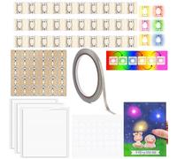 Kit de 60 autocollants de circuit LED pour la fabrication de cartes lumineuses, avec ruban conducteur et 3 feuilles de bandes de mousse adhésives, ajoutez des lumières à des cartes spéciales (30