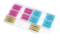 Kit de 60 connecteurs fils bout à thermorétractables, cosses sertir isolées et étanches for électriques pour câbles