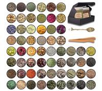 Kit de 60 Herbes pour Sorcellerie - Herbes Séchées pour Pratiques Ésotériques, Accessoires et Outils Wicca, Kit Herboristique pour Autel, Décorations Paganes, Kit de Début pour Herboristerie