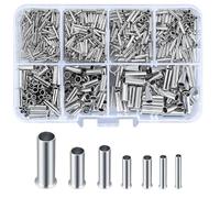 Kit de 600 embouts de fil non isolés, embouts de câble, connecteurs de terminaux à sertir, mini embouts de tube nu pour projet électrique
