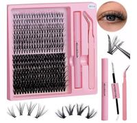 Kit de 640 extensions de cils individuelles, 30D/40D, aspect naturel, longueurs mixtes de 9 à 16 mm, pour femmes débutantes, glamour, œil de chat et style œil de poupée