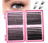 Kit de 640 extensions de cils individuelles, 30D/40D, aspect naturel, longueurs mixtes de 9 à 16 mm, pour femmes débutantes, glamour, œil de chat et style œil de poupée