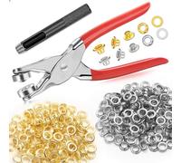 Kit de 643 outils à œillets de 1,27 cm (trou intérieur) avec 320 œillets, 320 rondelles et pince à œillets pour cuir, ceinture, chaussures, travaux manuels