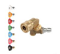 Kit de 7 buses de nettoyeur haute pression avec coupleur pivotant à 240°, embouts de pulvérisation en laiton à connexion rapide pour nettoyage de gouttière, 1/4" 4500 PSI