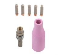 Kit de 7 buses de torche de soudage pour torches MIG MB15, buse à gaz en faïence avec 5 embouts et support, ouverture de 0,6 à 1,2 mm pour un soudage précis (1 mm)