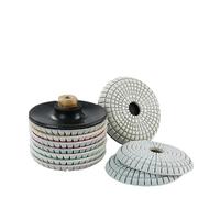 Kit de 7 disques polissage convexes 100 mm (4 pouces) for le humide du granit, la pierre, béton et marbre, avec support en caoutchouc(Grit 500,7Pc and 1 M14 Backer)