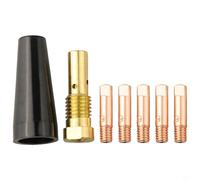Kit de 7 embouts de buse pour soudeur MIG, 0,6 mm, 0,8 mm, 0,9 mm, 1,0 mm, 1,2 mm, pointes conductrices avec pointe de protection et tige de connexion, compatible avec soudeuse Easy-Flux 125 A 56355