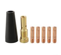 Kit de 7 embouts de buse pour soudeur MIG, 0,6 mm, 0,8 mm, 0,9 mm, 1,0 mm, 1,2 mm, pointes conductrices avec pointe de protection et tige de connexion, compatible avec soudeuse Easy-Flux 125 A 56355