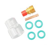 Kit de 7 pièces pour torche de soudage TIG avec verre #12 et lentille à gaz Stubby pour torches à refroidissement par air WP-9, WP-20, WP-25 - Visibilité transparente, pour Uni(2,4 mm)