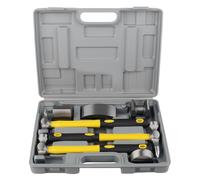 Kit de 7 pièces pour travaux manuels avec marteau et chariot pour réparation de panneaux de carrosserie de voiture avec étui de rangement