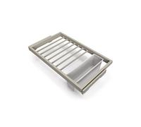 Kit de 7 porte-pantalons, 1 plateau et 1 cadre coulissant à fermeture douce pour armoires, réglable, module 800mm, Gris pierre