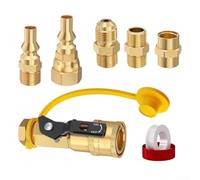 Kit de 7 raccords au propane à connexion rapide conçu pour les systèmes de gaz RV basse pression, compatible avec divers appareils au propane pour le camping et une utilisation en extérieur