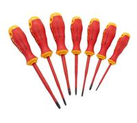 Kit de 7 tournevis isolés, 1 000 V (3 plats, 2 Phillips, 2 carrés)