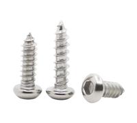 Kit de 70 à 630 pièces M2 .5 M3 M4 M5 M6 304 Vis autotaraudeuses tête cylindrique ronde en acier inoxydable bois six pans creux(Set3-250pcs)
