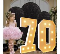 Kit de 70 chiffres lumineux géants en mousse prédécoupés pour ballons - 120 cm - Pour décoration de fête, anniversaire, mariage, anniversaire de mariage