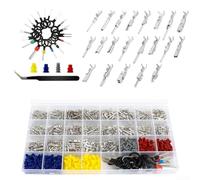 Kit de 799 broches de bornes de connecteur automobile avec connecteurs étanches, broches à sertir plaquées cuivre et design encliquetable pour réparation de câblage électrique 12 V dans les voitures