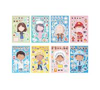 Kit de 8 Autocollants à Personnaliser, Visages changeants, Feuilles de Stickers à Mixer Animaux, création d'autocol