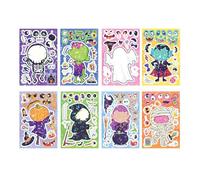 Kit de 8 Autocollants à Personnaliser, Visages changeants, Feuilles de Stickers à Mixer Animaux, création d'autocol