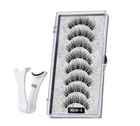 Kit de 8 extensions de cils magnétiques réutilisables - Design de grappe effilée, pas besoin de colle, accessoire de maquillage | Ensemble de cils magnétiques avec applicateur pour la maison, les