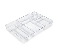 Emuca - Kit de 8 seaux organisateurs pour tiroirs, Plastique, Transparent