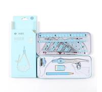 Kit de 8 pièces de géométrie mathématique pour étudiants comprenant des règles, un rapporteur, une boussole, un crayon, une gomme pour les dessins d'ingénierie, l'école, le bureau, les enseignants et