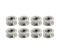 Kit de 8 poulies de renvoi pour courroie de distribution 2GT de 6 mm de largeur avec 20 dents et alésage de 5 mm, matériau en aluminium avec roulements de qualité moteur pour un fonctionnement