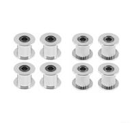 Kit de 8 poulies de renvoi pour courroie de distribution 2GT de 6 mm de largeur avec 20 dents et alésage de 5 mm, matériau en aluminium avec roulements de qualité moteur pour un fonctionnement