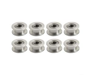 Kit de 8 poulies de renvoi pour courroie de distribution 2GT de 6 mm de largeur avec 20 dents et alésage de 5 mm, matériau en aluminium avec roulements de qualité moteur pour un fonctionnement