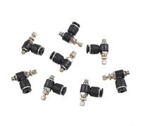 Kit de 8 raccords pneumatiques en laiton et plastique pour systèmes d'air, eau et vide - M5/G14/G18/G38/G12/G34 - Taille de filetage : 4 mm - Pression nominale : 0,9 MPa