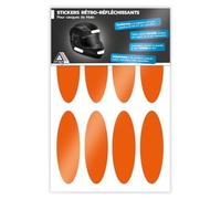 Kit de 8 Stickers ovales Rétro Réfléchissants pour Casques de Moto, Autocollants compatibles Tous modèles, Orange