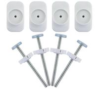 Kit de 8 tiges d'extension de barrière pour bébé, 4 protections murales pour barrière de bébé avec 4 tiges filetées pour barrière de bébé montées à pression pour enfants, tout-petits, extension de
