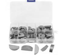 Kit de 80 clés demi-lune semi-circulaires, rainure de clavette métrique en acier au carbone et porte-clé pour projets de manivelle d'arbre, étui à compartiments en polypropylène